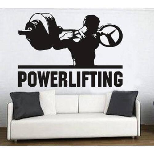 Powerlifting Wall Decals Bedroom Home Decor Motivation Workout Gym Vinyl Wall Stickers Fitness Sport Bodybuilding Art Mural S183