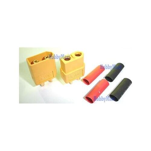 XT60 Battery Connector Plugs x 5 sets + Free GRIFT Heatshrink Red, Black