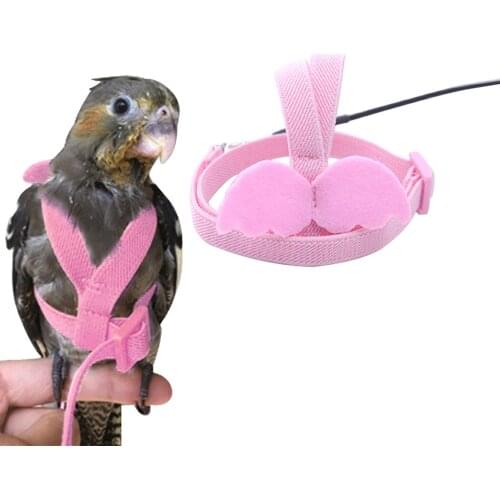 Parrot Harness With Leash Adjustable Parrot Bird Fashion Harness Leash For Parrots Outdoor Flying Rope For Cockatiel Small Birds