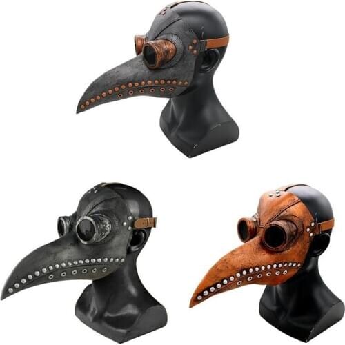 1pc Plague Doctor Mask Halloween Birds Beak Mask Natural Latex Breathable Non-toxic Halloween Party Props Plague Doctor Mask