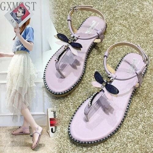 2021 NEW Ladies Sandals Lace Up Flat Buckle Sandals Slippers Ladies High Heels Slippers Round Head Sandals Party Shoes 35-40