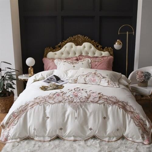 Korean Princess Embroidery Bedding Set Reactive Printing Bed Linen Cotton Double Bed 150 For Home Duvet Cover