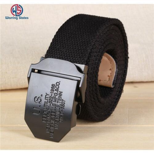 [Warring States] Top Quality Unisex Tactical Belt 3.8cm Wide Canvas Belt Casual Outdoor Alloy Automatic Buckle Belt for Men