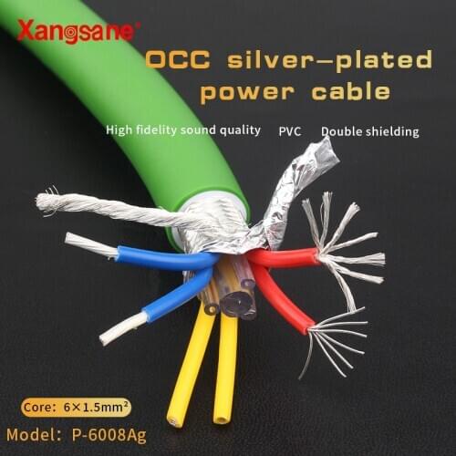 Xangsane P-6008Ag HIFI silver plating Power cord High fidelity audio cable bulk power cable