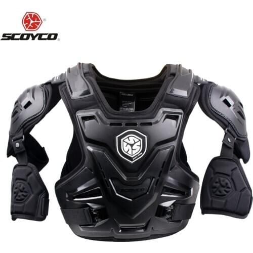 SCOYCO Motorcycles Motocross Chest Back Protector Armadura Vest Racing Protective Body Guard MX Armor Black A-07