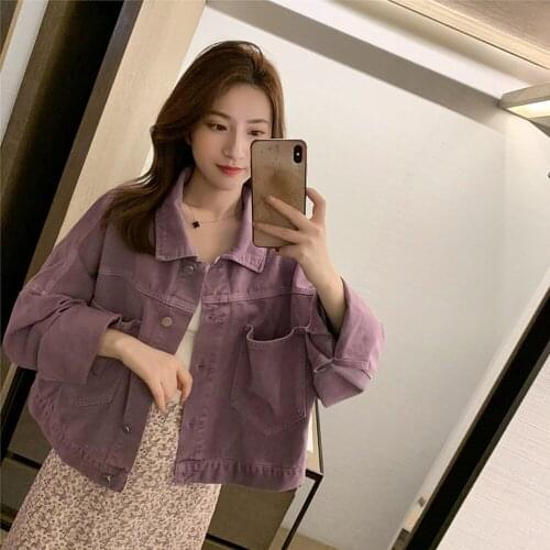 Women Jackets Spring Outwear Denim Coat Solid Turn Down Collar Cotton Jacket For Female Plus Size Harajuku Femme Chaqueta Mujer