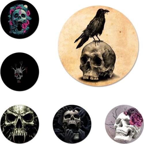 Skull crow flower Icons Pins Badge Decoration Brooches Metal Badges For Backpack Decoration