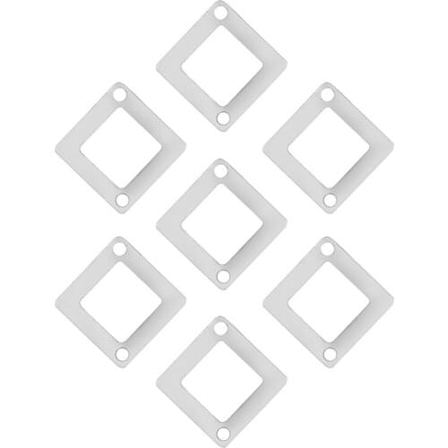 10pcs/lot 11.5x11.5mm Stainless Steel Metal Charms Connector For Bracelet Necklace Hollow Square Connectors Diy Jewelry Findings