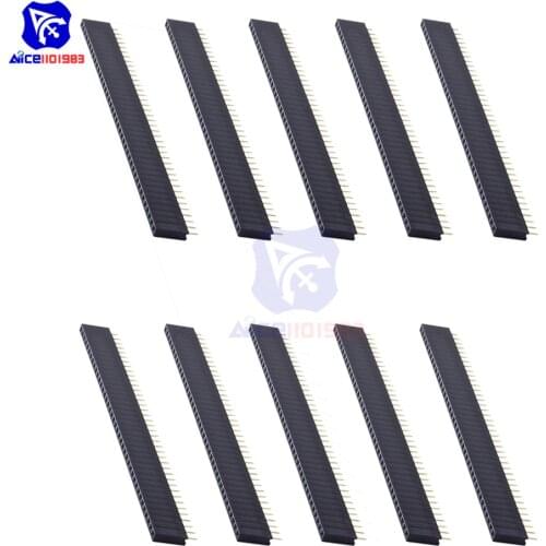 Diymore 10PCS/Lot 40 Pin 2.54mm Single Row Straight Female PCB Header Connector Strip for Arduino Shield