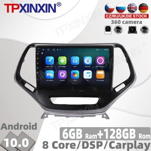 128GB Android 10.0 For JEEP Cherokee 2015 - 2019 Car Radio Multimedia Video Player Navigation GPS Accessories Auto 2din no DVD
