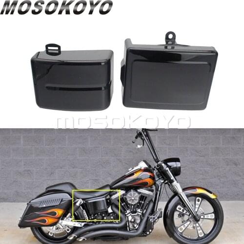 2pcs Battery Cover Left + Right Protection Guards For Harley Dyna Street Fat Bob FXDB FXDF FXDL FXDLS 2012-2017 Switchback FLD