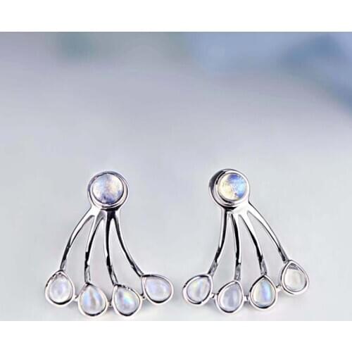 2018 Time-limited Sale Moon Earings Fashion Jewelry Moonstone Earrings, Ladies' Jewelry Detachable Combination, Thai Earrings