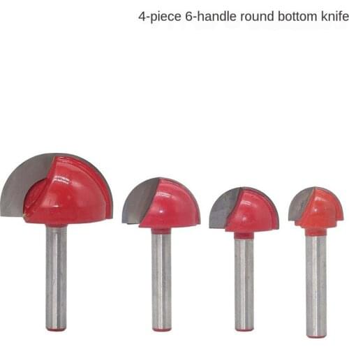 4/5PC 6mm Shank Wood Cutter Solid Carbide Round Nose Bits Round Nose Cove Core Box Router Bit Woodworking Cutters CNC Tools