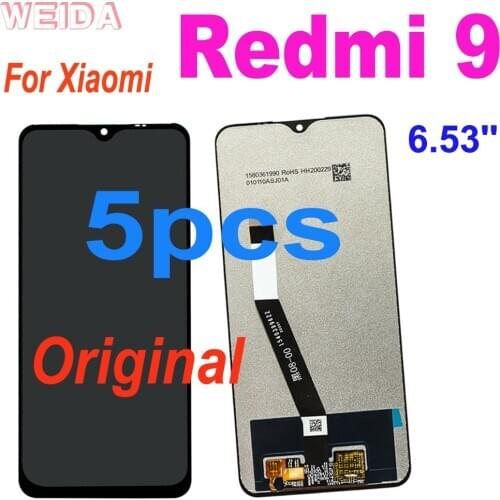 5pcs Original 6.53'' LCD Replacement For Xiaomi Redmi 9 LCD Display Touch Screen Digitizer Assembly W/ Frame For Redmi9 Display