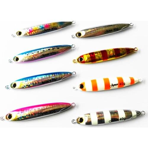 5PCS Glow Stripe Fishing Ocean Boat Slow Jig Deep sea Jigging Jigbait Spoon Lure baits 10g 150g 20g 30g 40g 60g