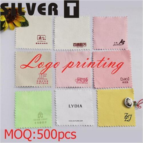 500x Quality Jewelry Cleaning Polishing Cloth Brass Polisher for Platinum Silver Gold Cleaner Free Custom Logo Printed 8 x 8cm