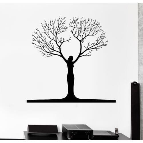 57X57cm Abstract Woman Tree Vinyl Wall Decal Wall Sticker Room Decor Home Decoration Wall Art Wall Mural adesivo de parede D181