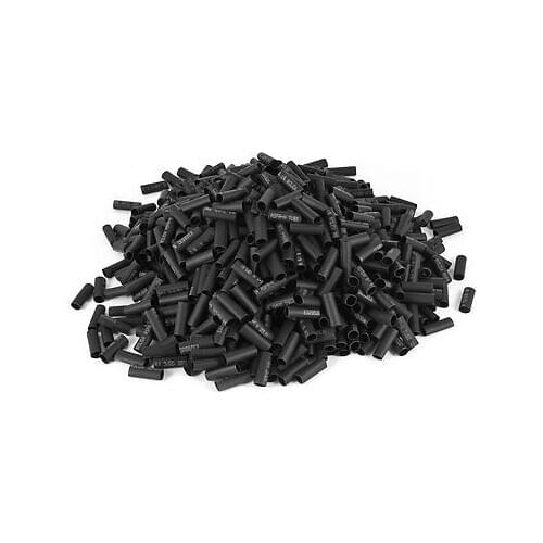 600V 125C Black Shrink Ratio Insulated Heat Shrinkable Tube 5.5 x 20mm 1000pcs