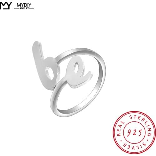 925 Sterling Silver New Jewelry Custom Letter Ring High Quality Crystal Minimalist Fine Jewelry 2021 trend GeometricNew jewelr