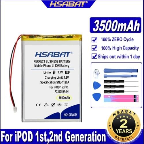 HSABAT (P/N P325385A4H ) 3500mAh Battery for iPOD 1st,2nd Generation Batteries