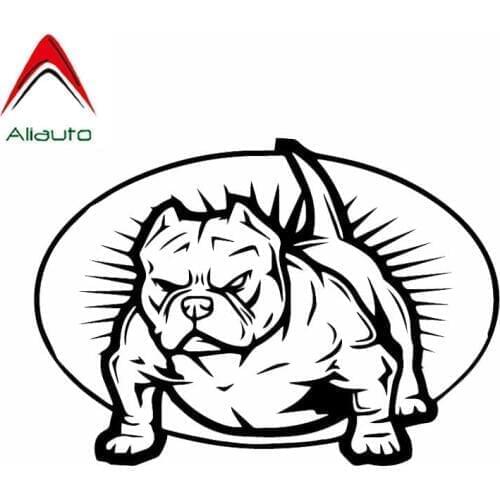 Aliauto Funny Car Sticker American Bully Mom Bully Dad Vinyl Window Anti-UV Accessories PVC Decal Black/Silver,17cm*12cm