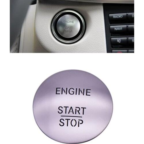 Car Keyless Start Stop One Button Start Button Switch Ignition Button Protection Cover for Mercedes E7CA