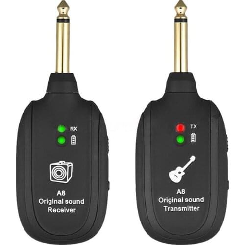 Guitar Wireless System Transmitter Receiver Built-in Rechargeable Battery Max.50M Transmission Range for guitar accessories