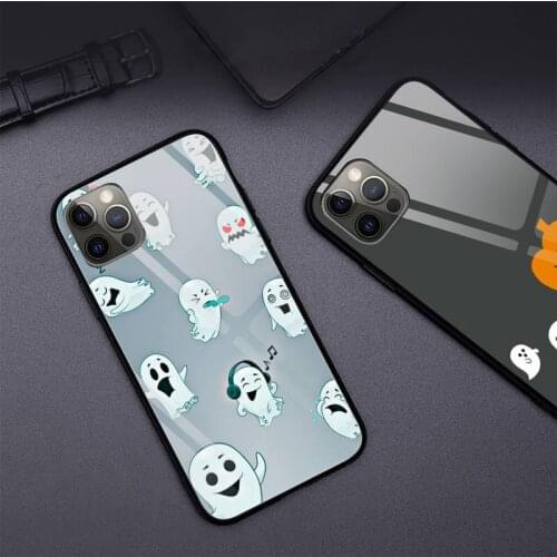 Cute ghost spooky Phone Case Tempered Glass For iPhone 12 Pro Max Mini 11 Pro XR XS MAX 8 X 7 6S 6 Plus SE 2020 case
