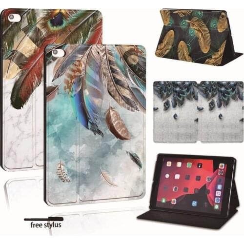 PU Leather Smart Tablet Stand Folio Cover - Ultra-thin Various Feather colors Slim Case For iPad 2 3 4 5 6 7 8/iPad MINI/Air/Pro