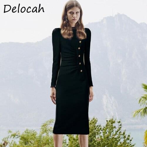 Черные летние платья Delocah China At AliExpress