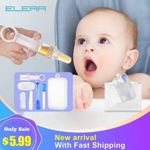Baby Syringe Dropper Medication Feeder Silicone Temperature Sensitive Spoon Booger Clip Baby Toothbrush Neonatal Accessorie