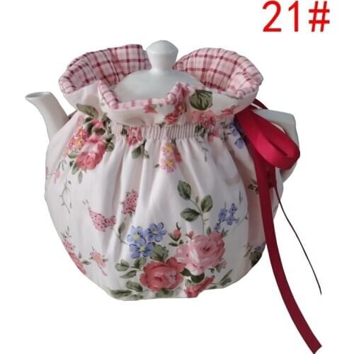 Japan Style Pink Floral Plaid Home Teapot Keep Warm / Anti-scald Insulation Cover Cotton Teapot Dust-proof Cover