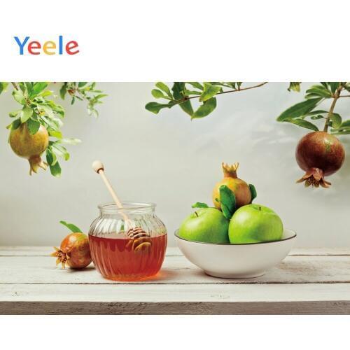 Jewish New Year Rosh Hashanah Hanukkah Pomegranate Honey Wood Photography Backdrop Photographic Background For Photo Studio Prop