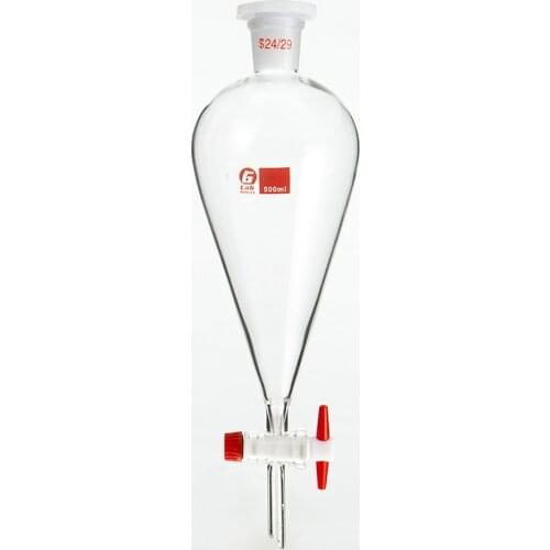 1pcs 30ml to 1000ml pear-shaped Clear And Thick Separating Funnel with PTFE Piston for Lab experiment