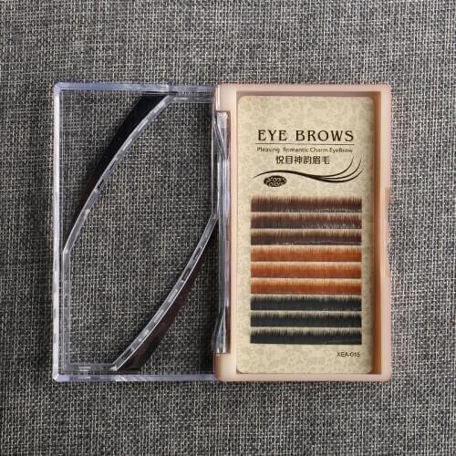 2017 individual soft Eyebrow extension I curl, black, dark brown, medium brown fasion eyebrow