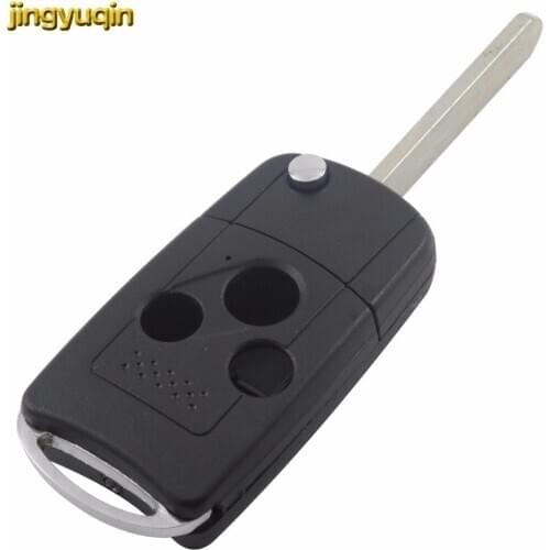 Jingyuqin 20pcs 3 Buttons Modified Blade Folding Car Key Shell Flip Remote Car Key Case for Honda Accord Fit Flip Car Key
