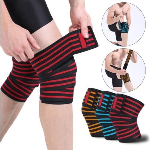 Top luxury 2pcs Squat Leg Binding Kneepad Sport Ware Mens Fitness Weightlifting Kneepad EK-New