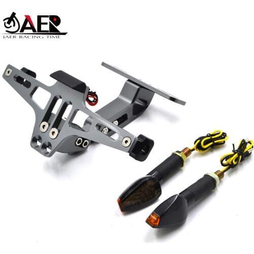 JAER Motorcycle License Plate Bracket Licence Holder Frame Number Plate License Plate light for Yamaha FZ6 FAZER FZ6R FZ8 MT07