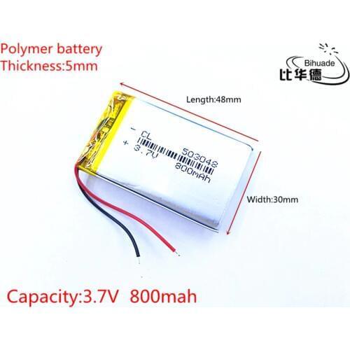 Liter energy battery 3.7V 800mAh 503048 PLIB polymer lithium ion / Li-ion battery for dvr GPS mp4 mp3
