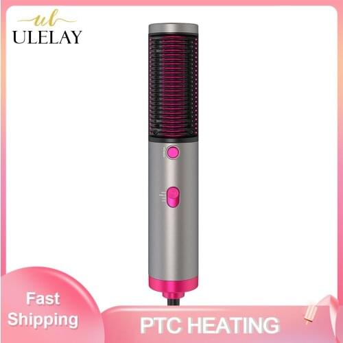 ULELAY Multifunctional Hot Air Brush One Step Hair Dryer And Hair Styler Comb Alloy Comb Teeth