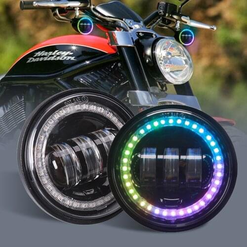 Harley Motorcycle Foglight 4.5 inch With Amber Turning light LED Fog Light Passing Auxiliary Light For Classic FLHR Road King