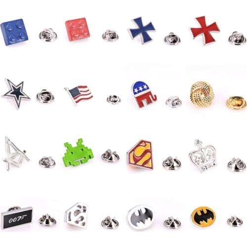 Fashion French Brooch Superhero movies Anime collar pin Red blue green lapel pin Successful mens accessories Jewelry Gift