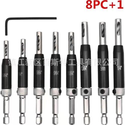 Black Oxide Self Centering Lock Hinge Drill Bit Set Hardware Drawer Pilot Hole Guides For Stainless Steel Drilling Bit Set