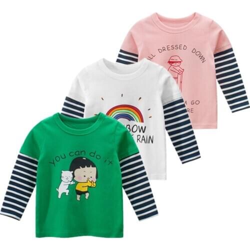 2020 Spring New Arrival Children Tops Tees Cotton Cartoon Clothes Baby Boys & Girls Fashion Long Sleeve T-shirt Toddler T Shirts