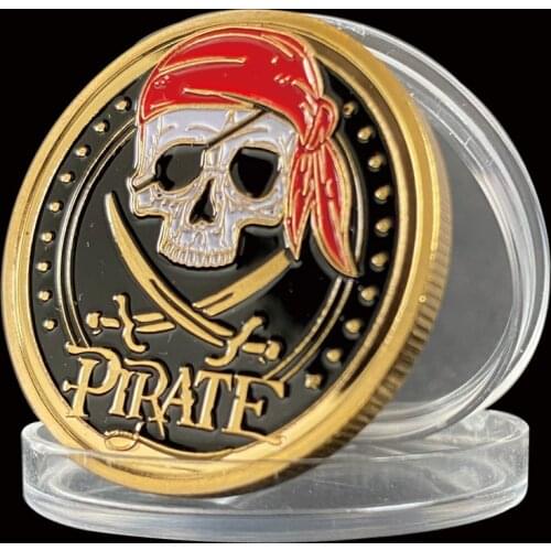 Pirate Skull Collection Metal Coin Gold Treasure Map For Adventure