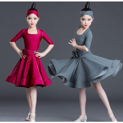 2021 Girls Latin Dance Competition Dresses Short Sleeve Practice Dress Chacha Samba Tango Latin Dance Performance Clothes SL4782