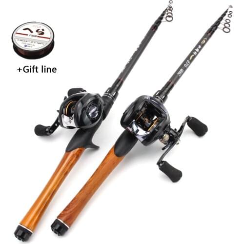 1.8m2.1m2.4m2.7m Portable Travel Outdoor sports telescopic fishing rod and Casting Reels Trout Pikes fish Carbon Fiber lure Rod