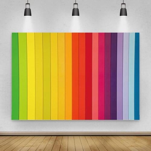 Rainbow Color Wood Photography Background Planks Board Hardwood Texture Party Baby Pattern Backdrop Photocall Photo Studio Decor