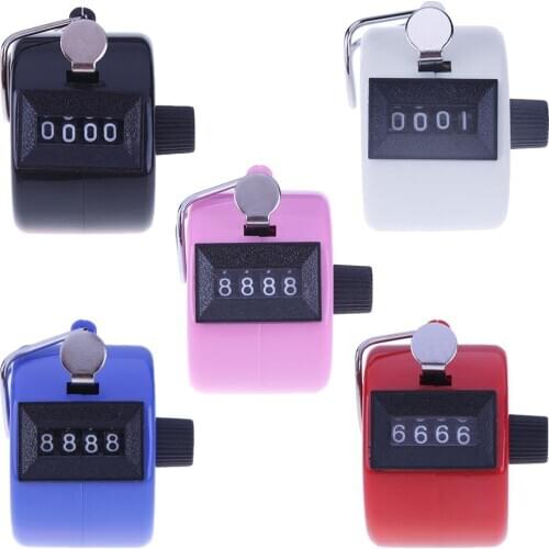 4 Digit Number Counters Hand Finger Mechanical Manual Counting Tally Clicker Timer Outdoor Sport Golf Soccer Counter Key Ring