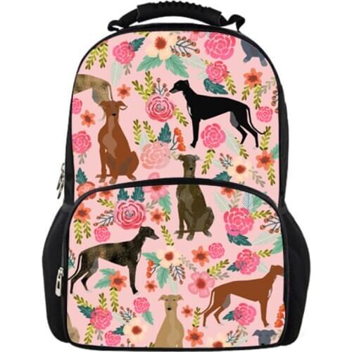 Greyhounds Travel Backpack Customized Dog School Bags for Men Women Teenager Boys Girls Doggy Pack Wholesale Free Dropshipping